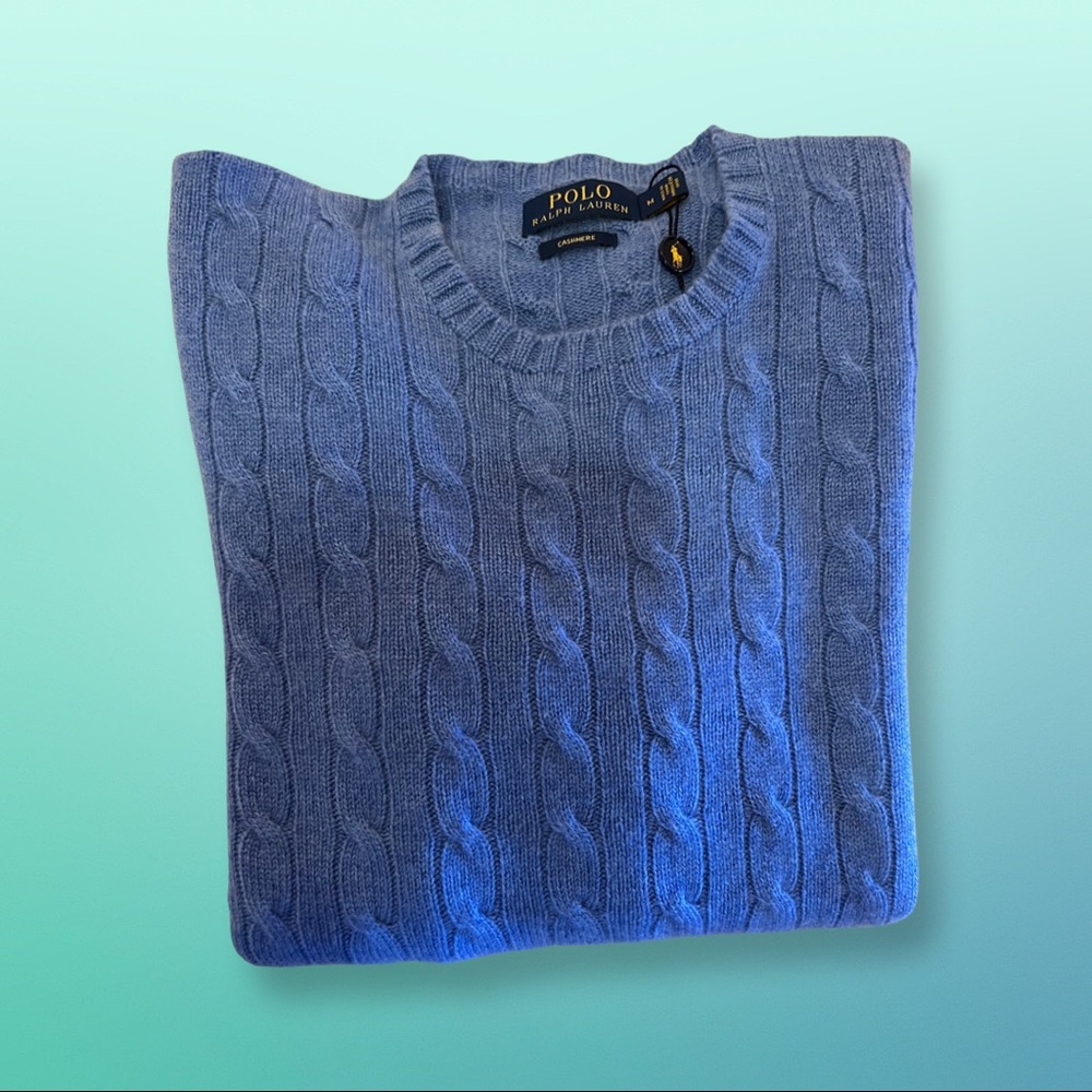 Ralph Lauren Men’s Blue Cashmere Sweater - NWT - Originally $398